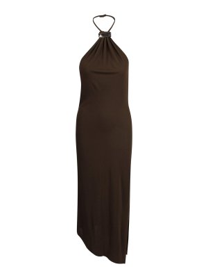 The Attico: knee length dresses - Faded Black American Fleece Dress