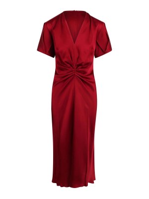 VICTORIA BECKHAM: knee length dresses - Lightweight Semi-Sheer Asymmetrical T-Shirt