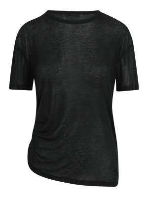 VICTORIA BECKHAM: t-shirt - T-Shirt Semi-Trasparente Leggera Asimmetrica