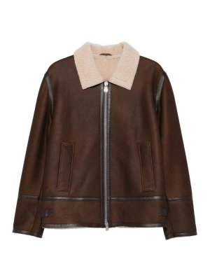 DONDUP: Vestes en cuir - Blouson En Cuir - Marron