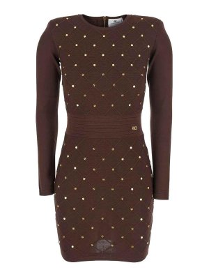 ELISABETTA FRANCHI: abiti al ginocchio - Vestito  Di Maglia Coffee