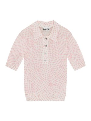 GANNI: Poloshirts - Poloshirt - Hell-Lila