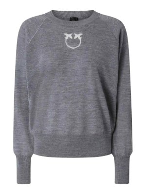 Pinko: Suéteres con cuello pico - Suéter Cuello Redondo - Gris