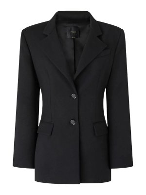 Pinko: giacche casual - Fausta Giacca Gessato Lurex Nero Limousine