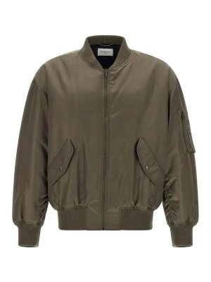 SAINT LAURENT: bombers - Bomber Taupe Khaki