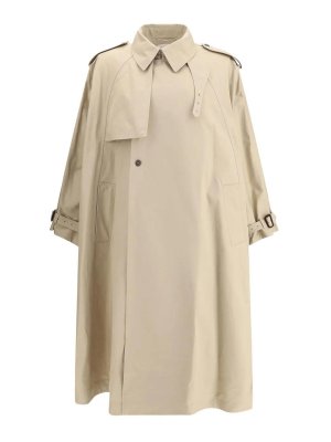 SAINT LAURENT: knee length coats - Manteau Cape Ample Beige