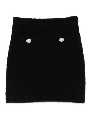 Self Portrait: minigonne - Minigonna in maglia nera