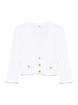 ELISABETTA FRANCHI: crew necks - Ivory tricot sweater