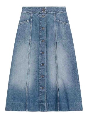 VALENTINO GARAVANI: gonne al ginocchio  e longuette - Gonna in denim blu medio