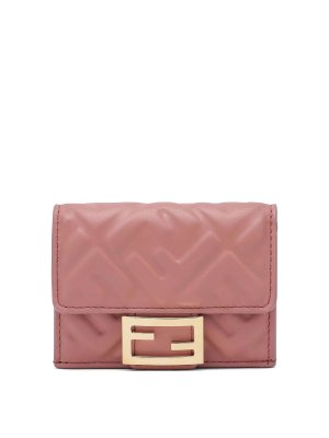 FENDI: wallets & purses - Micro Trifold Baguette Macaron