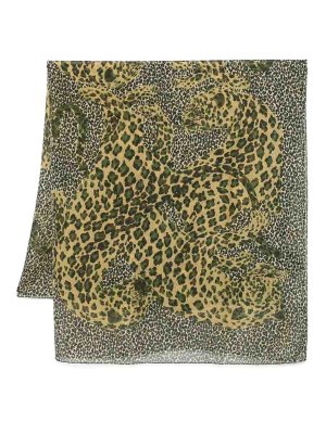 SAINT LAURENT: scarves - Shawl Grand Carre Leopard 135X135