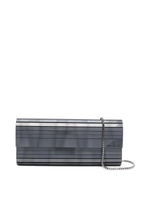 JIMMY CHOO: clutches - Sweetie Uup Grey Mother Of Pearl