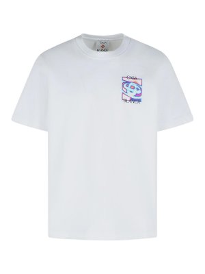 CASABLANCA: t-shirts - White Cotton T-Shirt