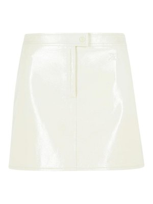 Courreges: mini skirts - Reedition White Polyester Blend Miniskirt