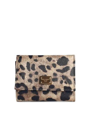 DOLCE & GABBANA: wallets & purses - Dauphine Leopard Leather Portafolgio