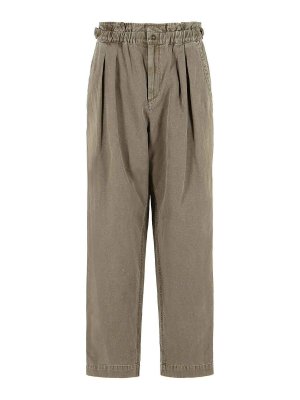 ISABEL MARANT: casual trousers - Neriah Brown Cotton And Linen Pants
