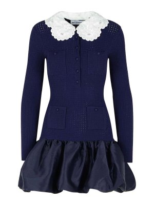 Self Portrait: Vestidos media pierna - Vestido Midi - Azul Oscuro