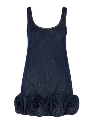 Self Portrait: Robe longueur genou - Robe Au Genou - Bleu