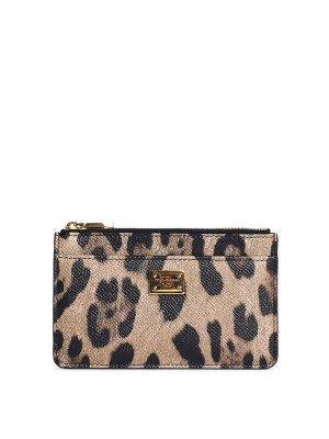 DOLCE & GABBANA: wallets & purses - Dauphine Leopard Print Leather Card Holder