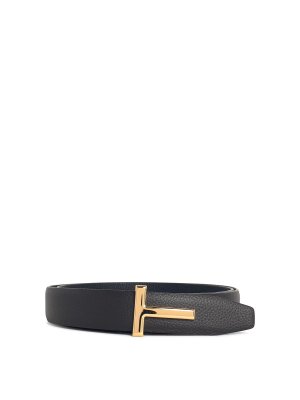 TOM FORD: belts - Reversible Brown Leather Belt