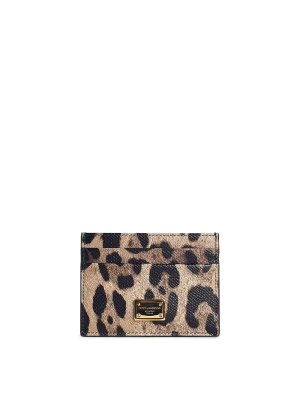DOLCE & GABBANA: wallets & purses - Dauphine Leopard Print Leather Card Holder