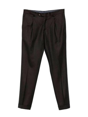 BARBA NAPOLI: Pantalones casual - Pantalón Casual - Marrón Oscuro