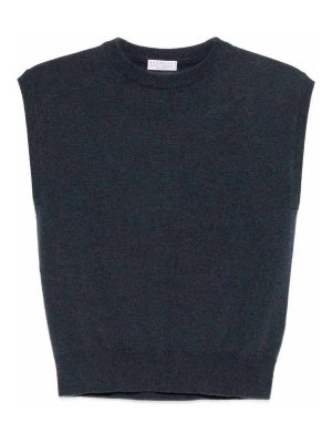 BRUNELLO CUCINELLI: Gilets tricot - Gilet - Bleu