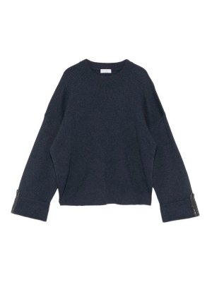 BRUNELLO CUCINELLI: Strickpullover mit Rundhalsausschnitt - Rundhalspullover - Blau