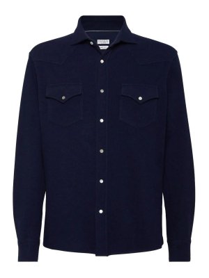 BRUNELLO CUCINELLI: Hemden - Hemd - Dunkelblau