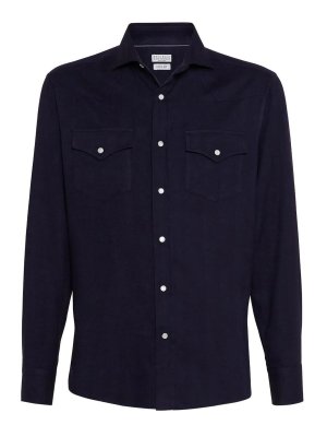 BRUNELLO CUCINELLI: Hemden - Hemd - Dunkelblau
