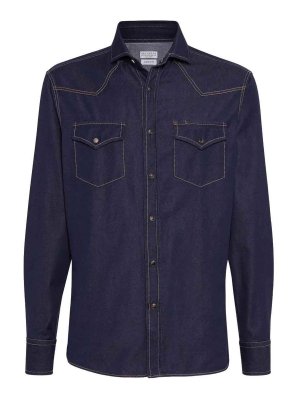 BRUNELLO CUCINELLI: Hemden - Hemd - Denim