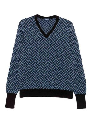 DRUMOHR: maglia collo a v - Maglione con scollo a V a maniche lunghe