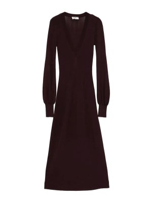 ELISABETTA FRANCHI: knee length dresses - Knit Dress With Belt
