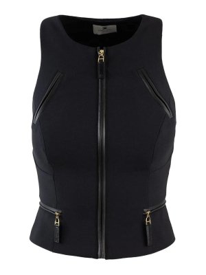 ELISABETTA FRANCHI: Tops y camisetas sin mangas - Top - Negro