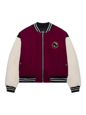 GCDS: giacche bomber - `Kittho` Patch Varsity Bomber Jacket