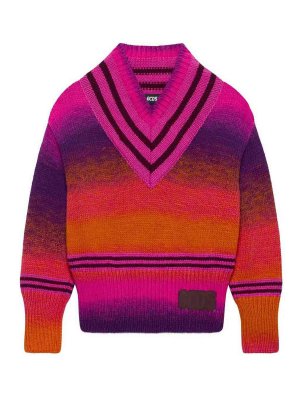 GCDS: Strickpullover mit Rundhalsausschnitt - Rundhalspullover - Bunt