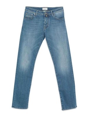 JACOB COHEN: straight leg jeans - `Nick` 5-Pocket Slim Fit Pants