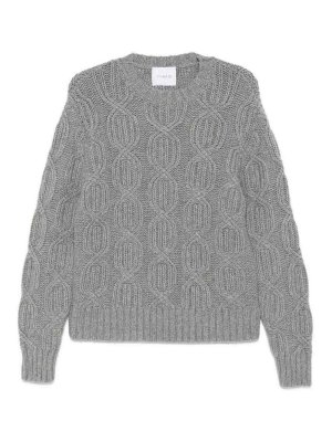 MALO: Strickpullover mit Rundhalsausschnitt - Rundhalspullover - Metallic