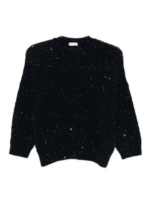 PESERICO: Strickpullover mit Rundhalsausschnitt - Rundhalspullover - Blau