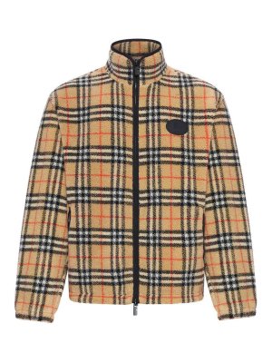 BURBERRY: casual jackets - Checked Cashmere And Wool Blend Fleece