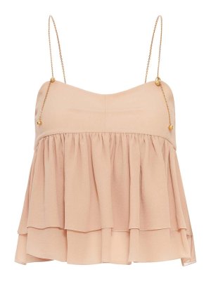 CHLOE': Tops & Tank tops - Sleeveless Silk Georgette Top With Ruffles