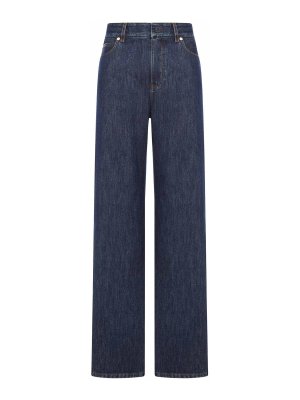 FENDI: straight leg jeans - Long Dark Blue Denim Jeans