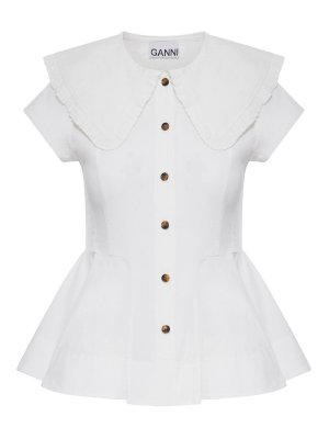 GANNI: Camisas - Camisa - Blanco