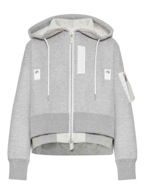 Sacai: Sweatshirts & Sweaters - Cotton Blend Padded Hoodie