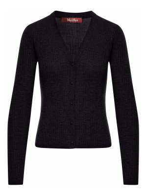 Max Mara: cardigans - Ribbed Silk Cardigan