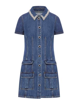 Self Portrait: short dresses - Denim Mini Dress
