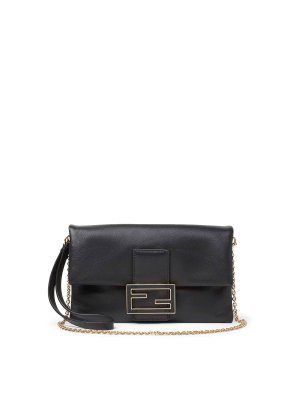FENDI: totes bags - Nappa Leather Baguette Mom Pouch