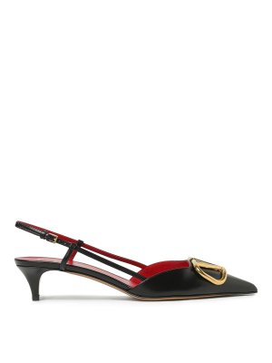 VALENTINO GARAVANI: sandali - Slingback con logo in pelle