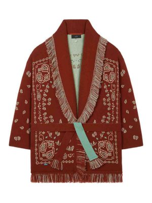ALANUI: cardigans - Bandana Jacquard Cashmere Cardigan