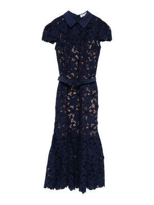 Self Portrait: ニーレングスドレス - 膝丈ドレス - ブルー